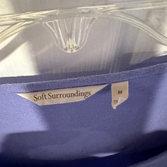 Soft Surroundings Gauze Artisan Woven Asymmetrical Tunic Top in Periwinkle- M - Picture 2 of 6